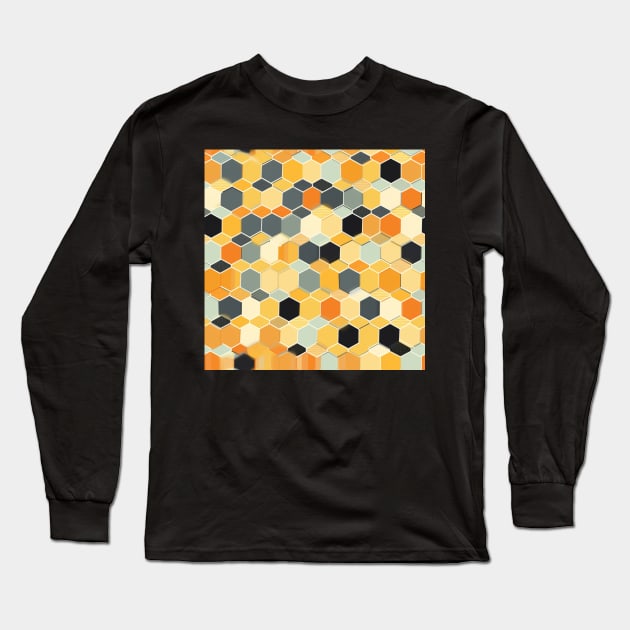 Honeycomb Hues: A Fashionable Geometric Fabric Pattern #1 Long Sleeve T-Shirt by AntielARt